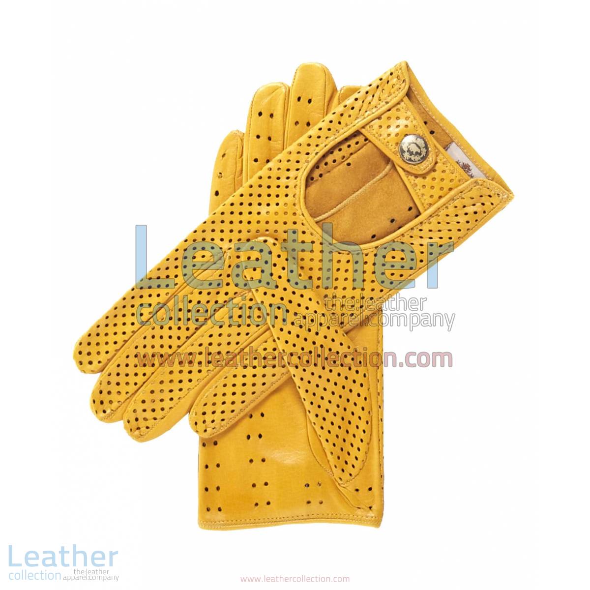 Ventilated Yellow Driving Gloves Ladies | ladies driving gloves,yellow driving gloves