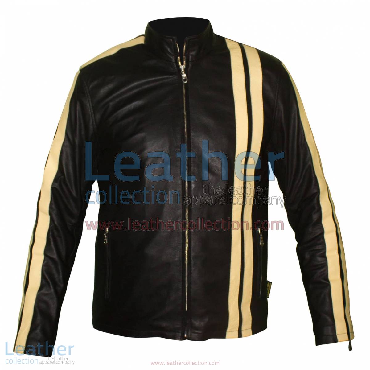 Vertical Stripe Jacket of Leather | jacket of leather,stripe jacket