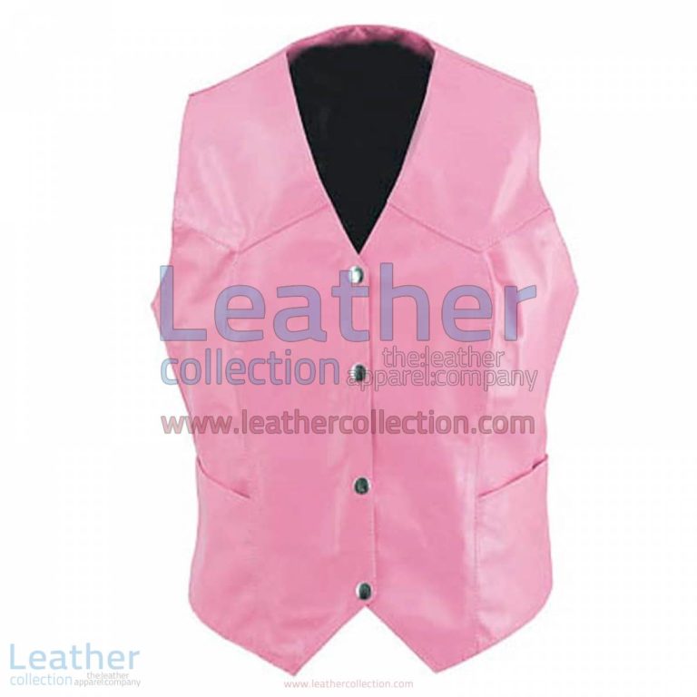 Women Vintage Pink Fashion Leather Vest | womens fashion vest,vintage vest