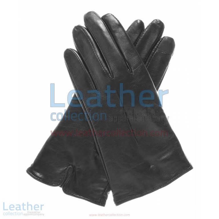 Wool Lined Ladies Black Leather Gloves | ladies black leather gloves,wool lined gloves