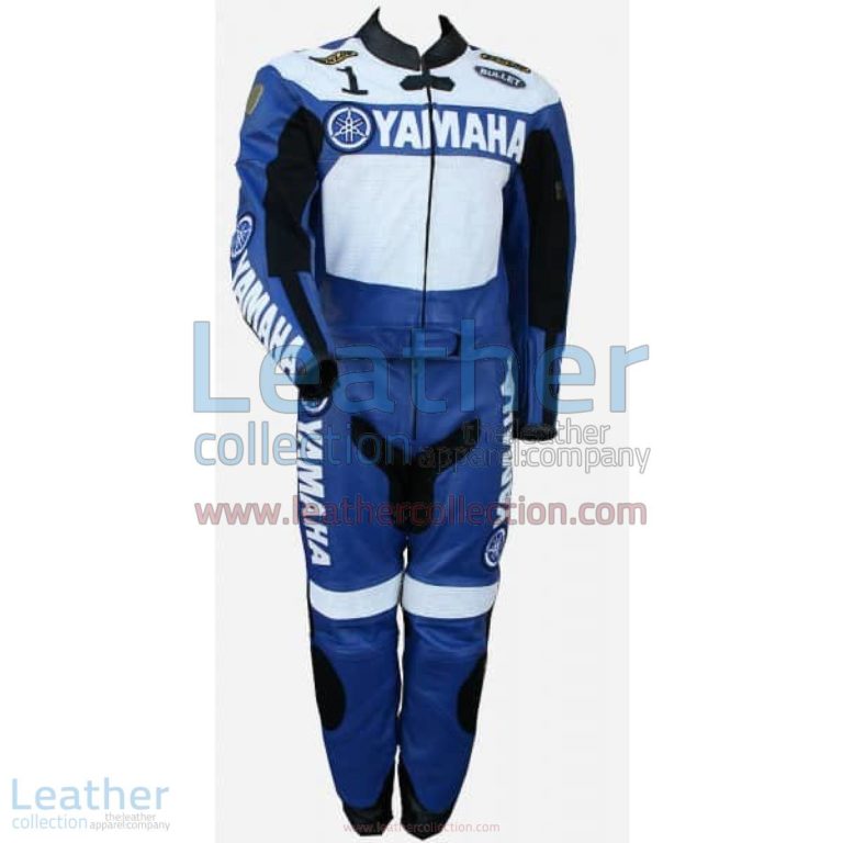 Yamaha Racing Leather Suit Blue / White | racing leather suit,yamaha suit