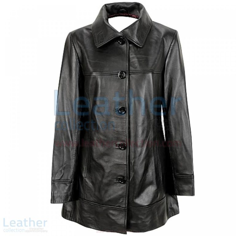 6 Button Leather Coat –  Coat