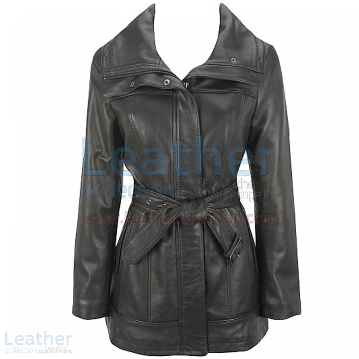 Belted Leather Duffle Coat –  Coat