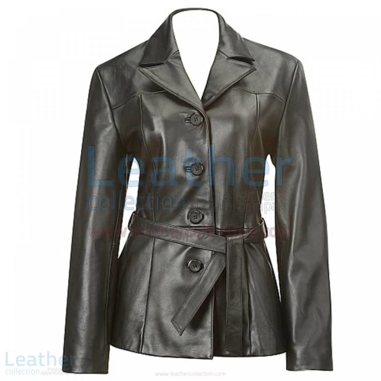 Belted Baby Doll Leather Coat –  Coat