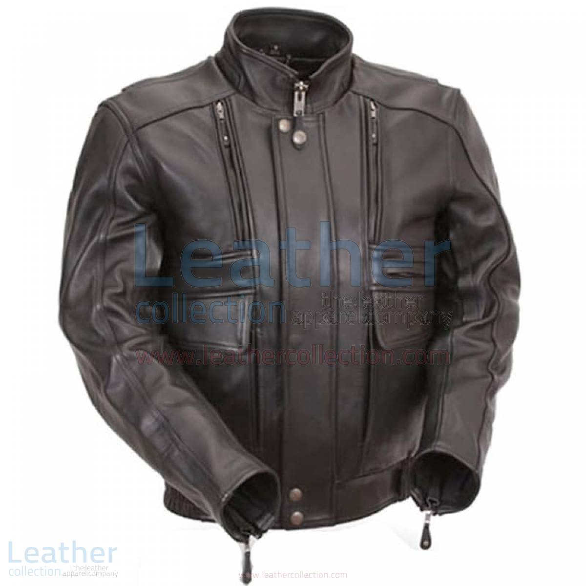 Biker Naked Leather Jacket with Side Stretch Panels –  Jacket