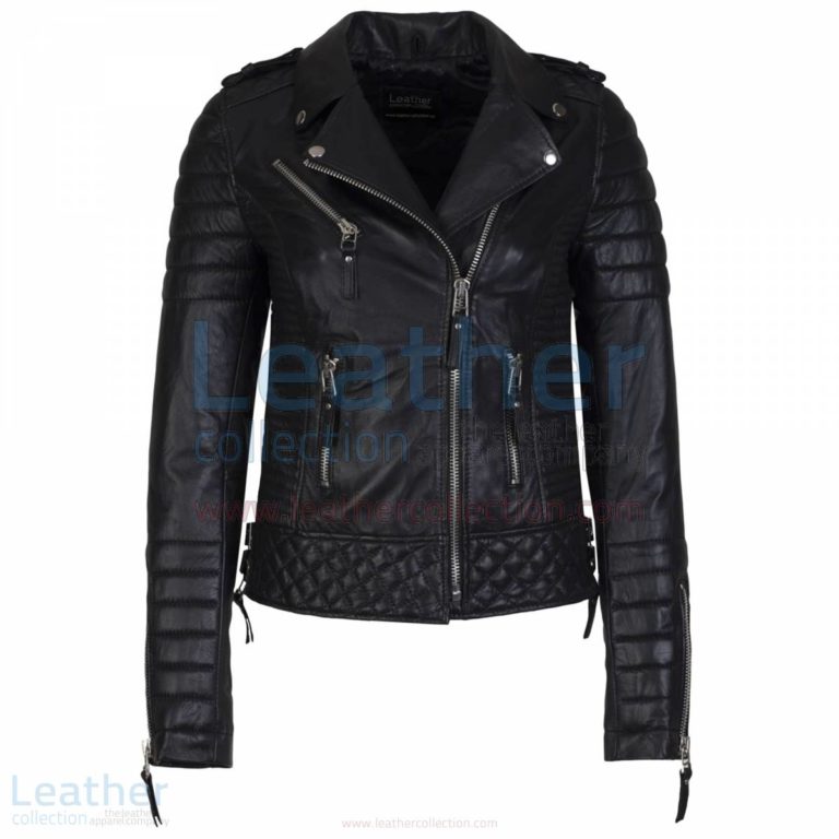 Biker Womens Quilted Leather Jacket –  Jacket