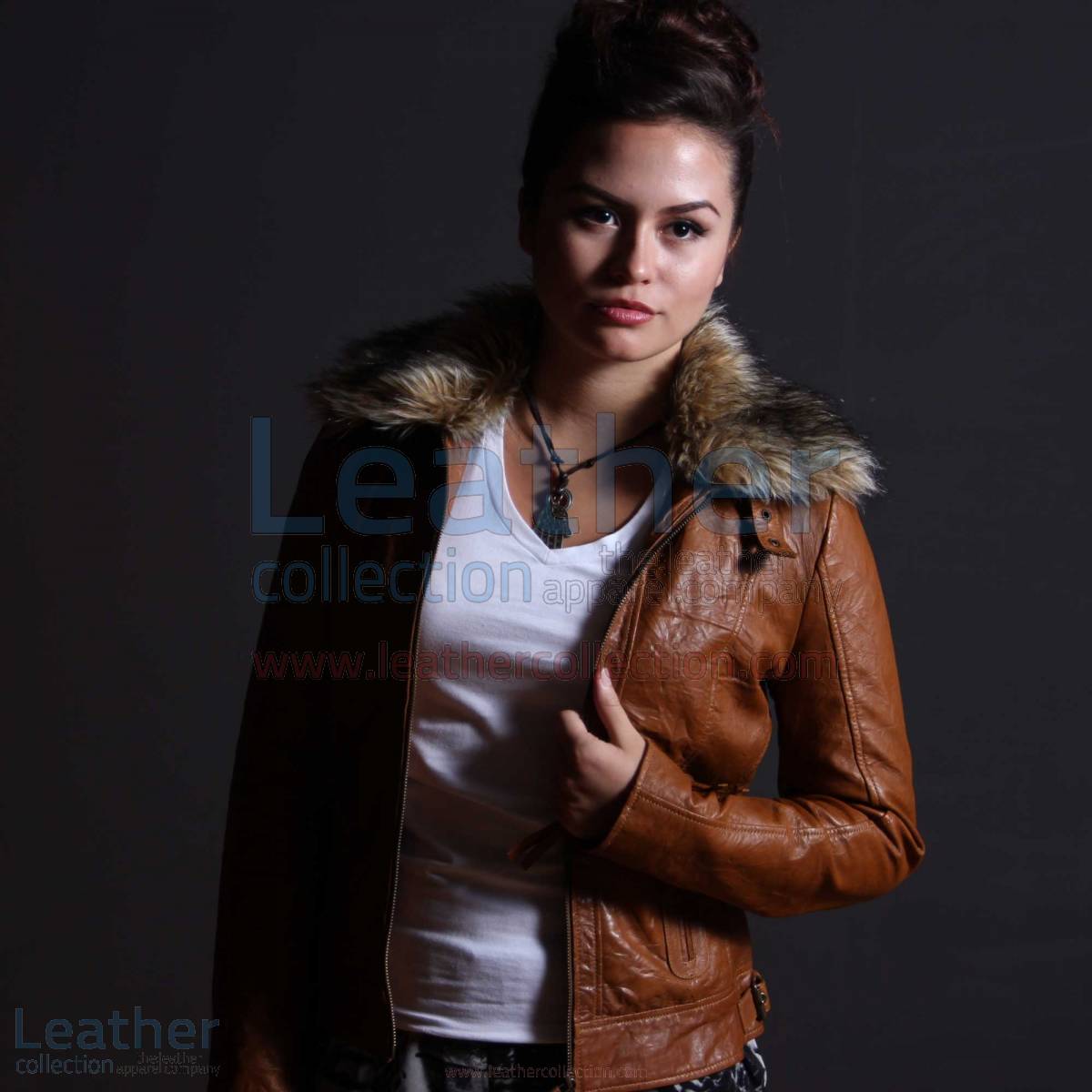 Billy Leather Brown Jacket Women –  Jacket