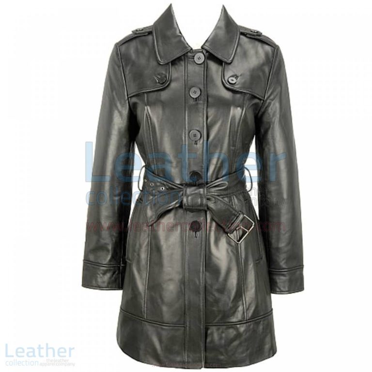 Black Lamb Belted Trench Coat with Thinsulate Lining –  Coat