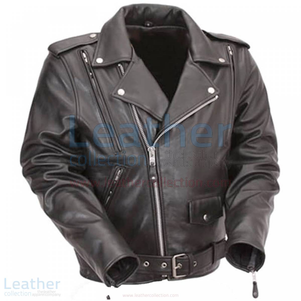 Black Leather Motorcycle Jacket with Exclusive Built-in Back Support –  Jacket