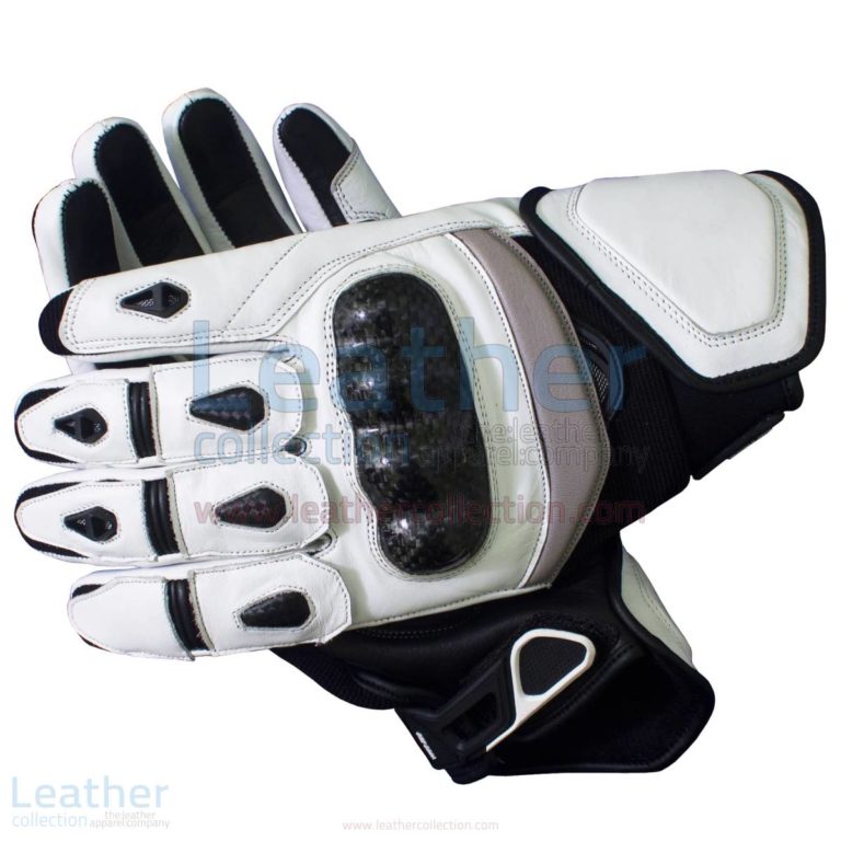 Black & White Short Motorcycle Gloves –  Gloves