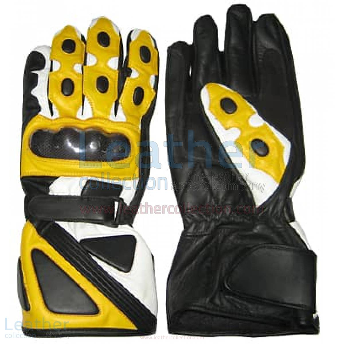Bravo Yellow Leather Biker Gloves –  Gloves