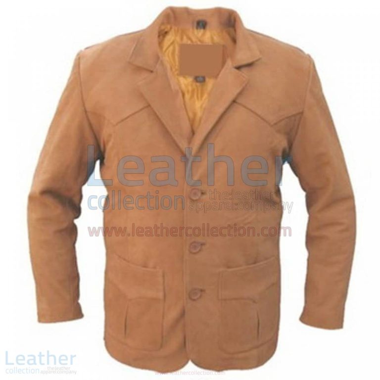 Brown Leather Blazer –  Coat