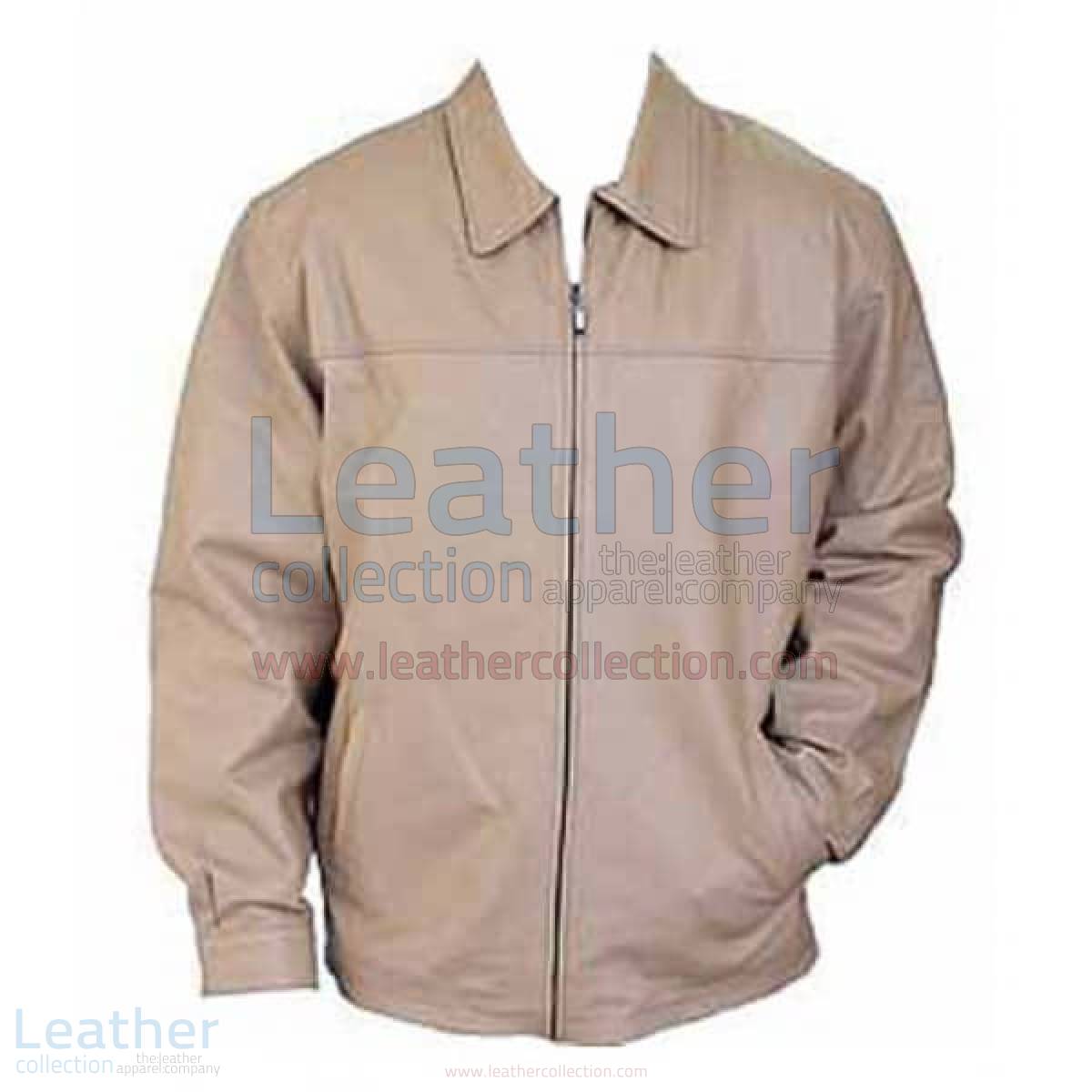Classic Fashion Mens Beige Leather Jacket –  Jacket