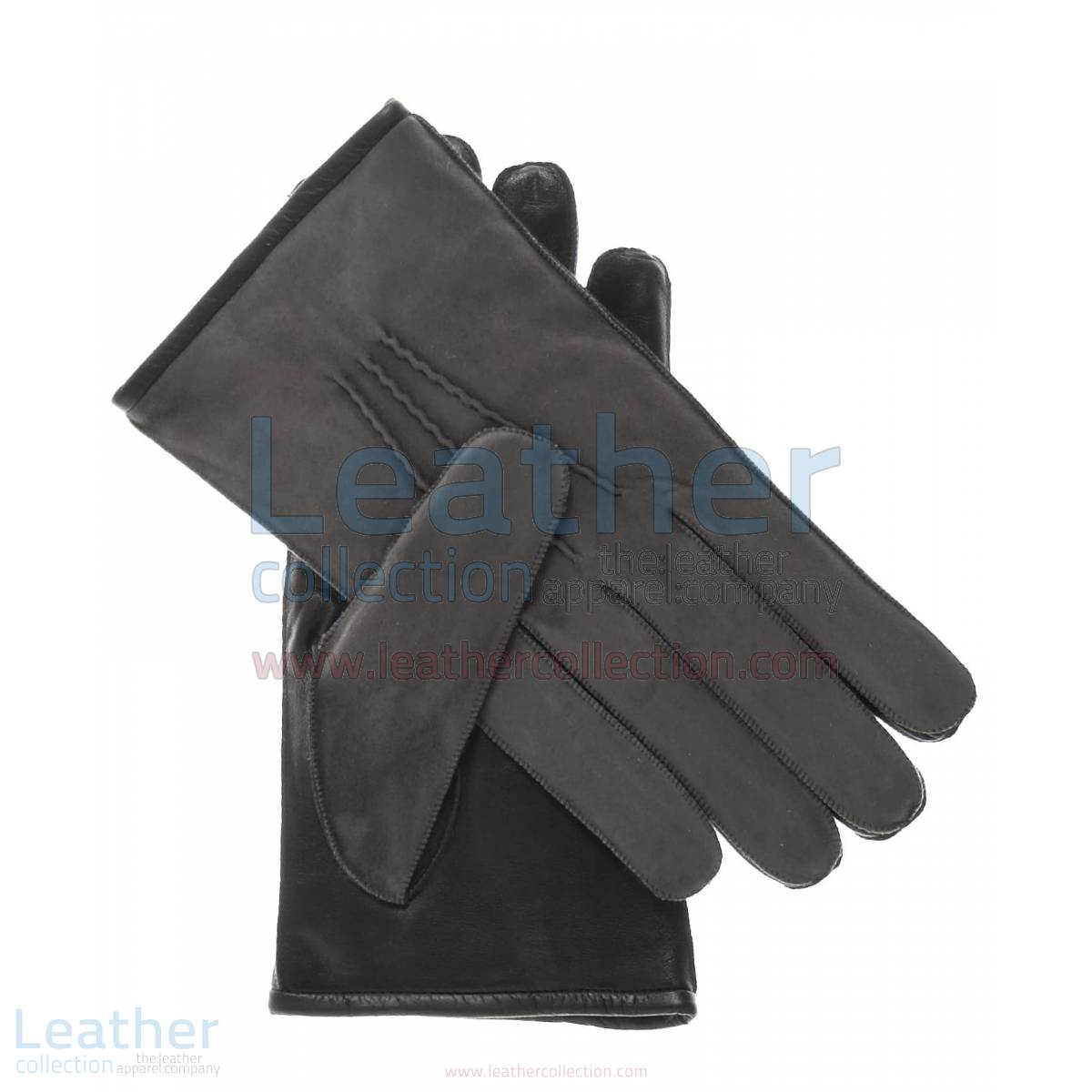 Grey Suede and Lamb Skin Gloves