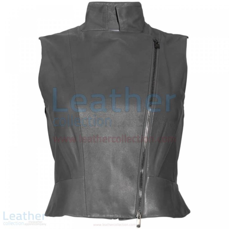 High Neck Fashion Leather Vest –  Vest