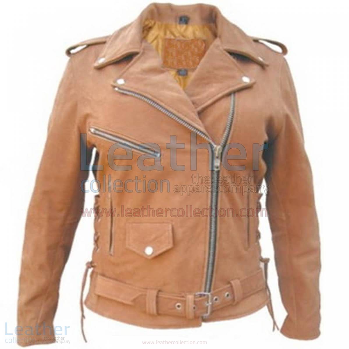 Ladies Brown Motorcycle Jacket –  Jacket