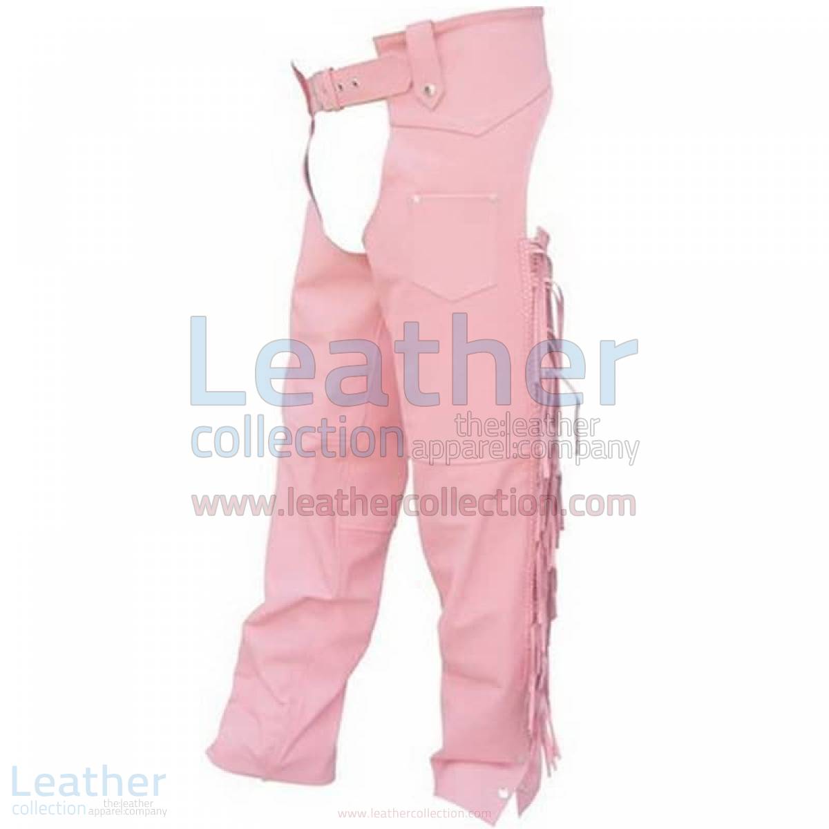 Ladies Pink Braided Leather Chaps
