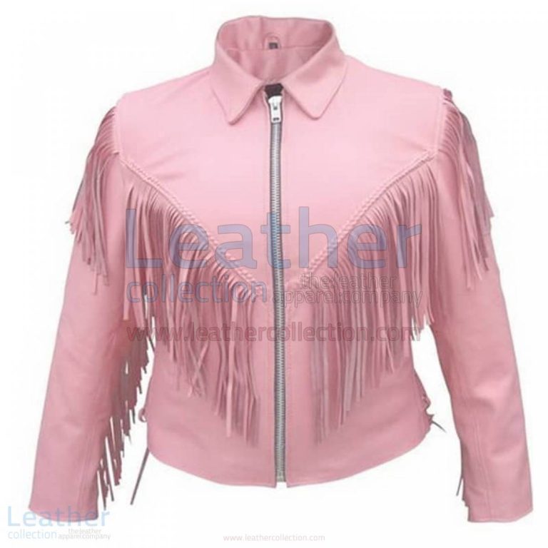 Ladies Pink Jacket with Fringe –  Jacket