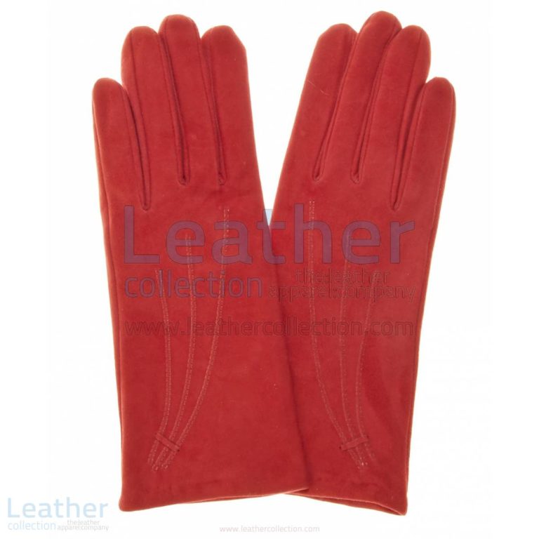 Suede Ladies Leather Gloves with Cashmere Lining –  Gloves