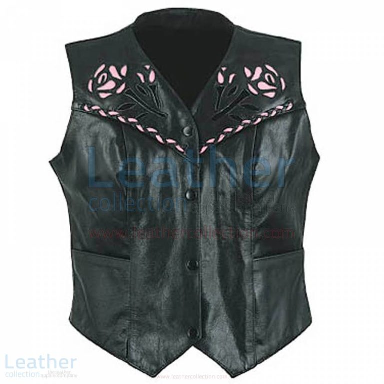 Ladies Rose Leather Vest –  Vest