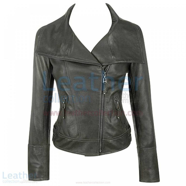 Lamb Leather Asymmetrical Jacket –  Jacket