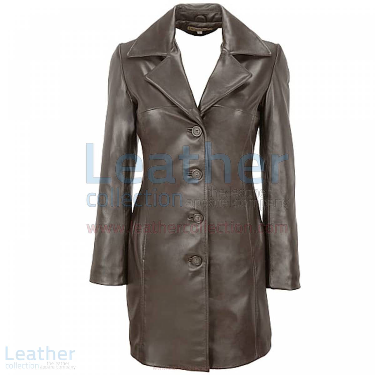 womens leather trench coat