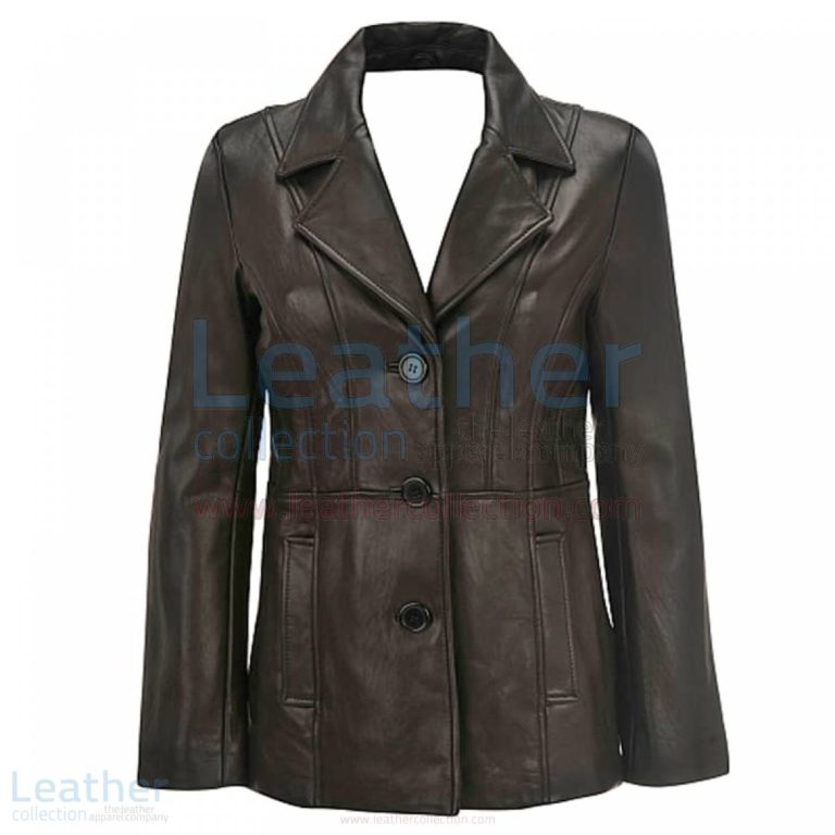 Leather 3 Button Blazer For Women –  Jacket