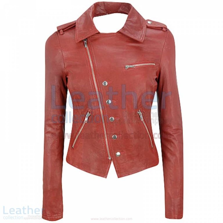 Cutaway Asymmetrical Leather Jacket Style Womens –  Jacket