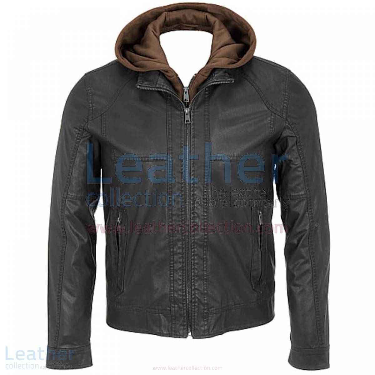 Leather Jacket With Hood –  Jacket