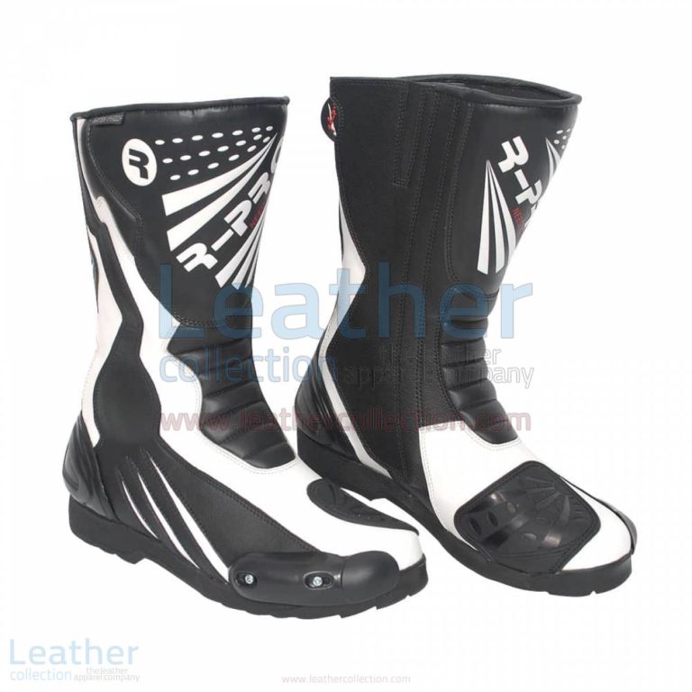Legend Leather Mens Moto Boots Black & White –  Boot