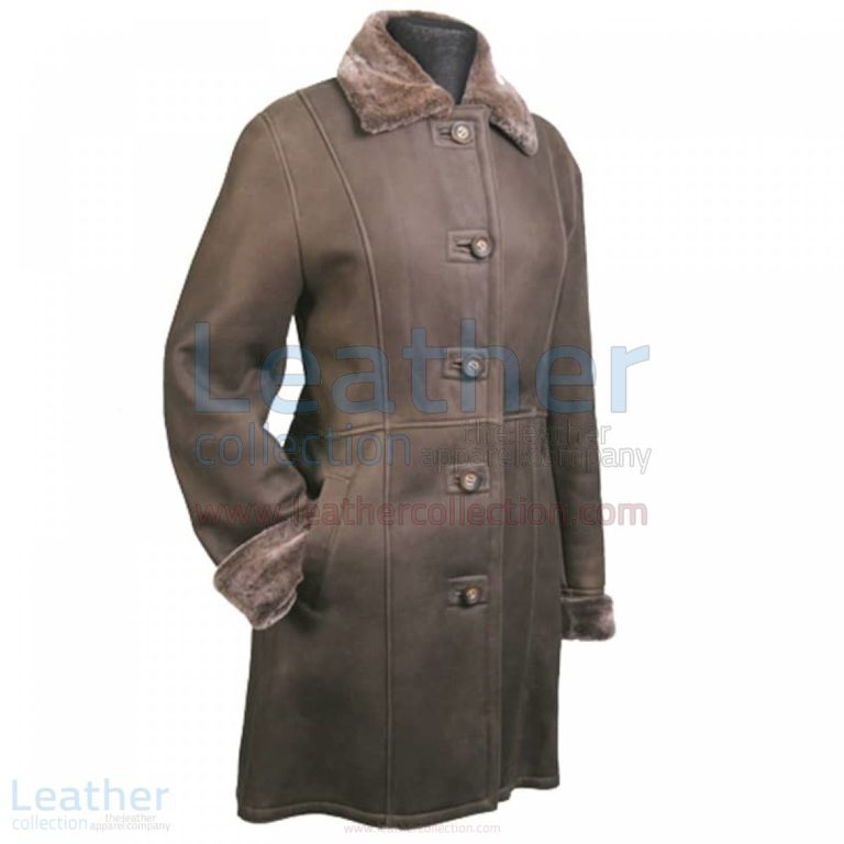 Long Leather Fur lined Coat –  Coat