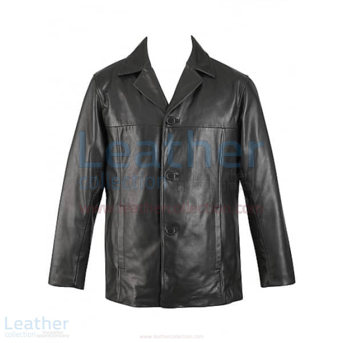 Mens 3 Button Leather Blazer –  Jacket