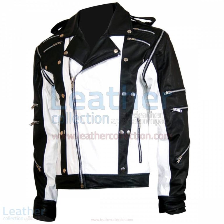 Michael Jackson Pepsi Black & White Leather Jacket –  Jacket