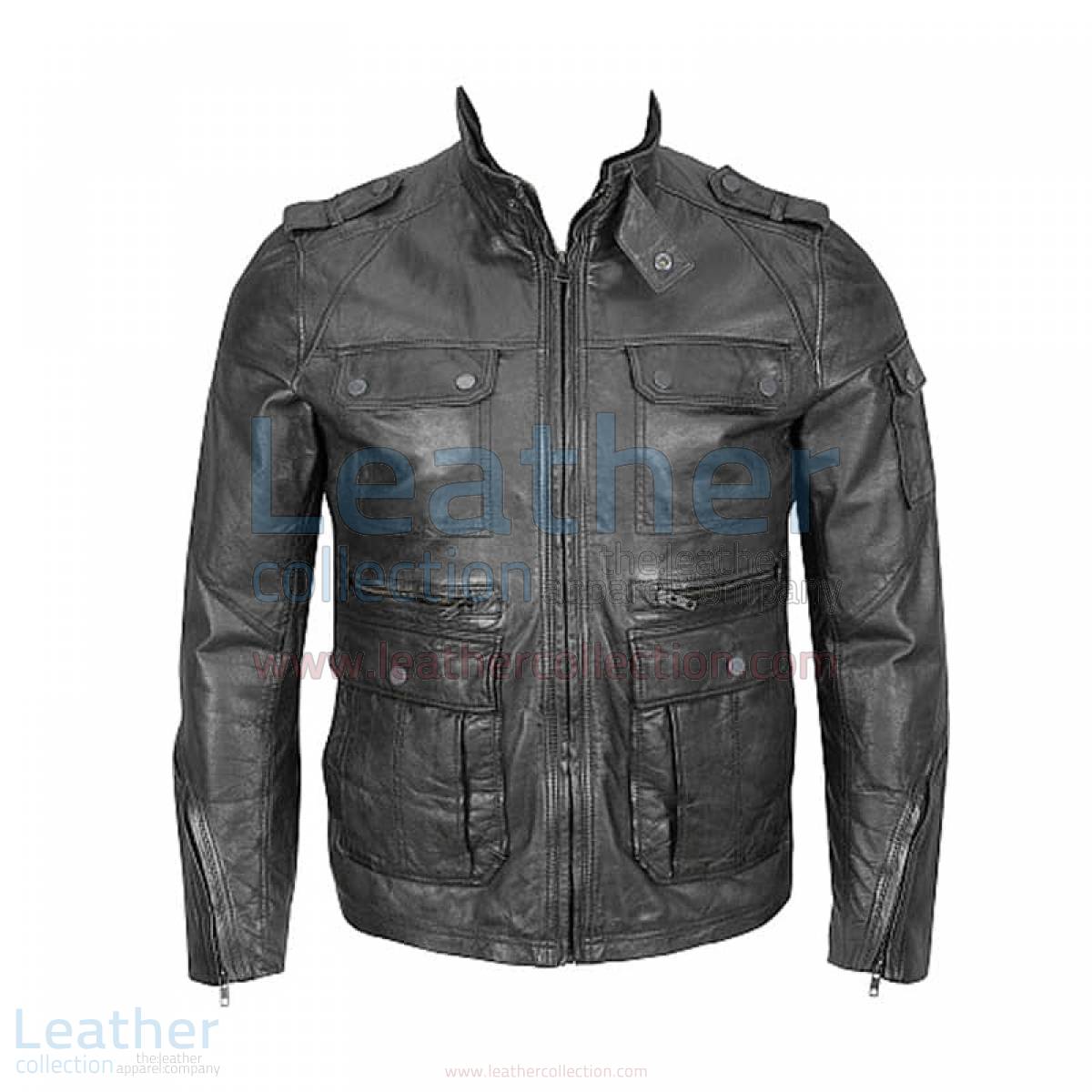4-Pocket Hipster Washed Leather Jacket –  Jacket