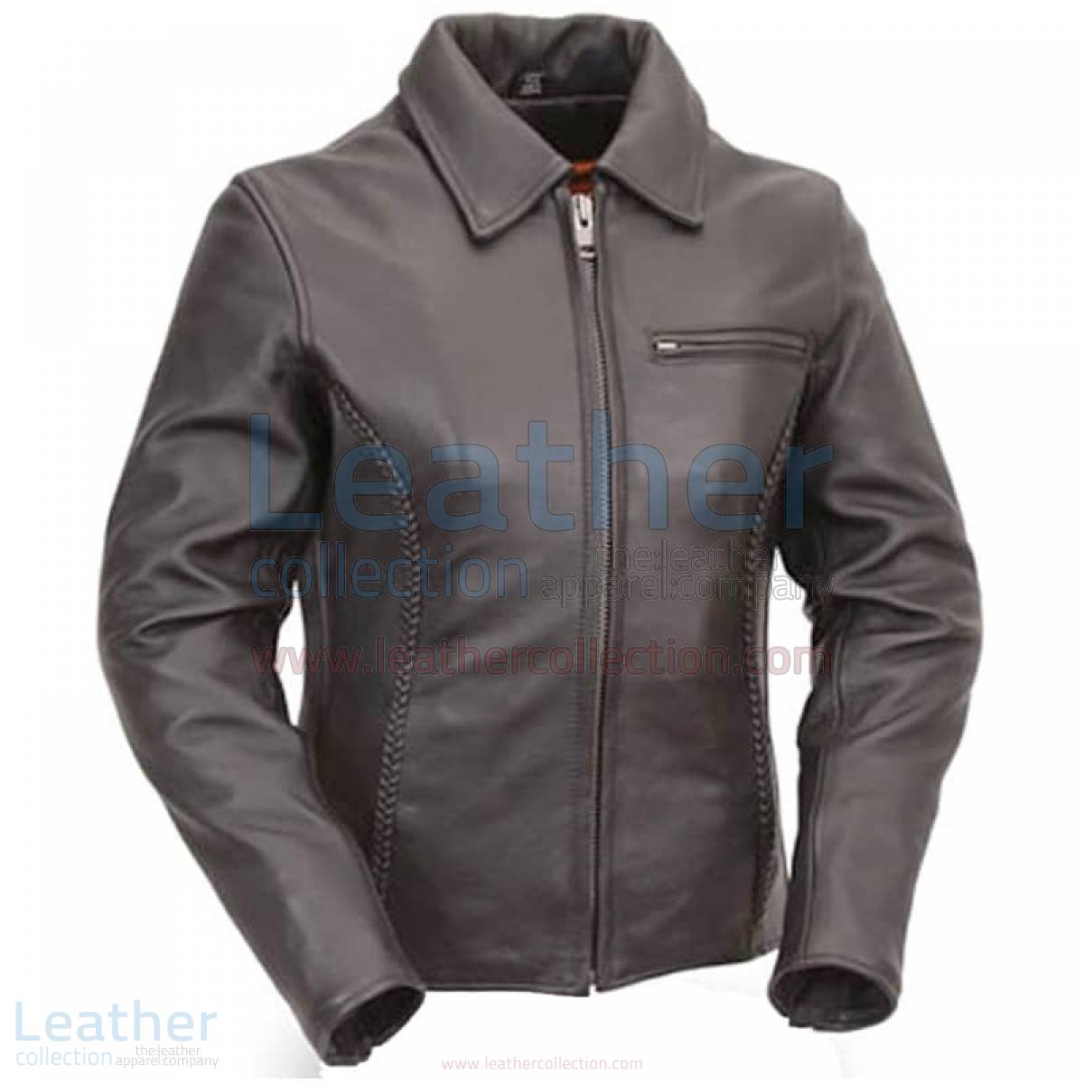 Premium Black Naked Leather Braided Cruiser Motorcycle Jacket –  Jacket