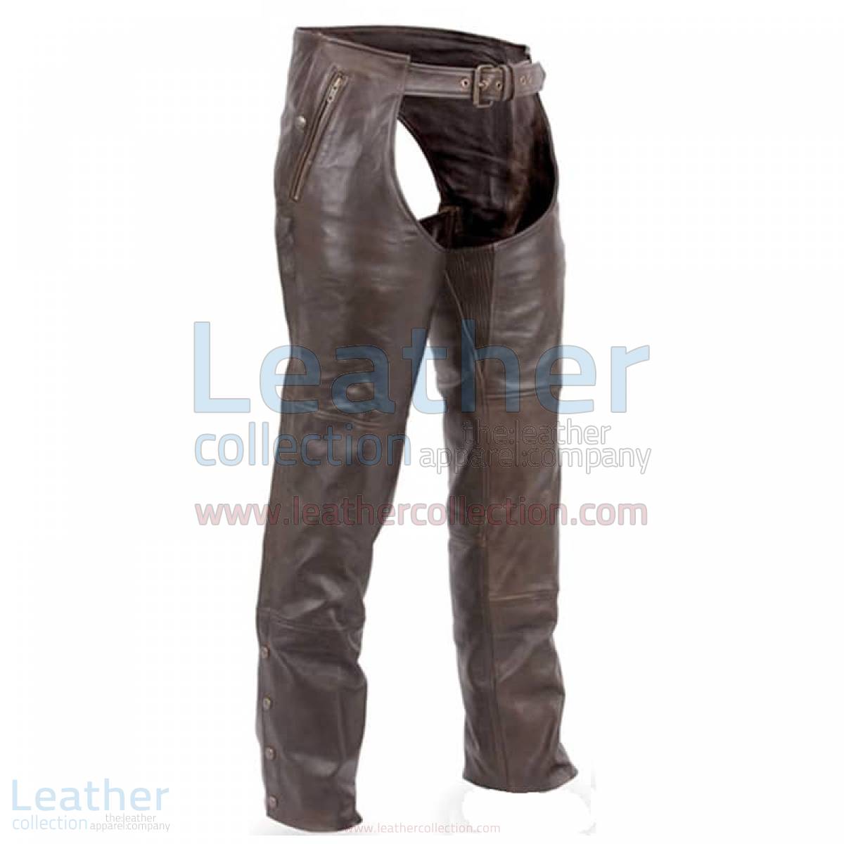 Premium Brown Leather Motorcycle Chaps