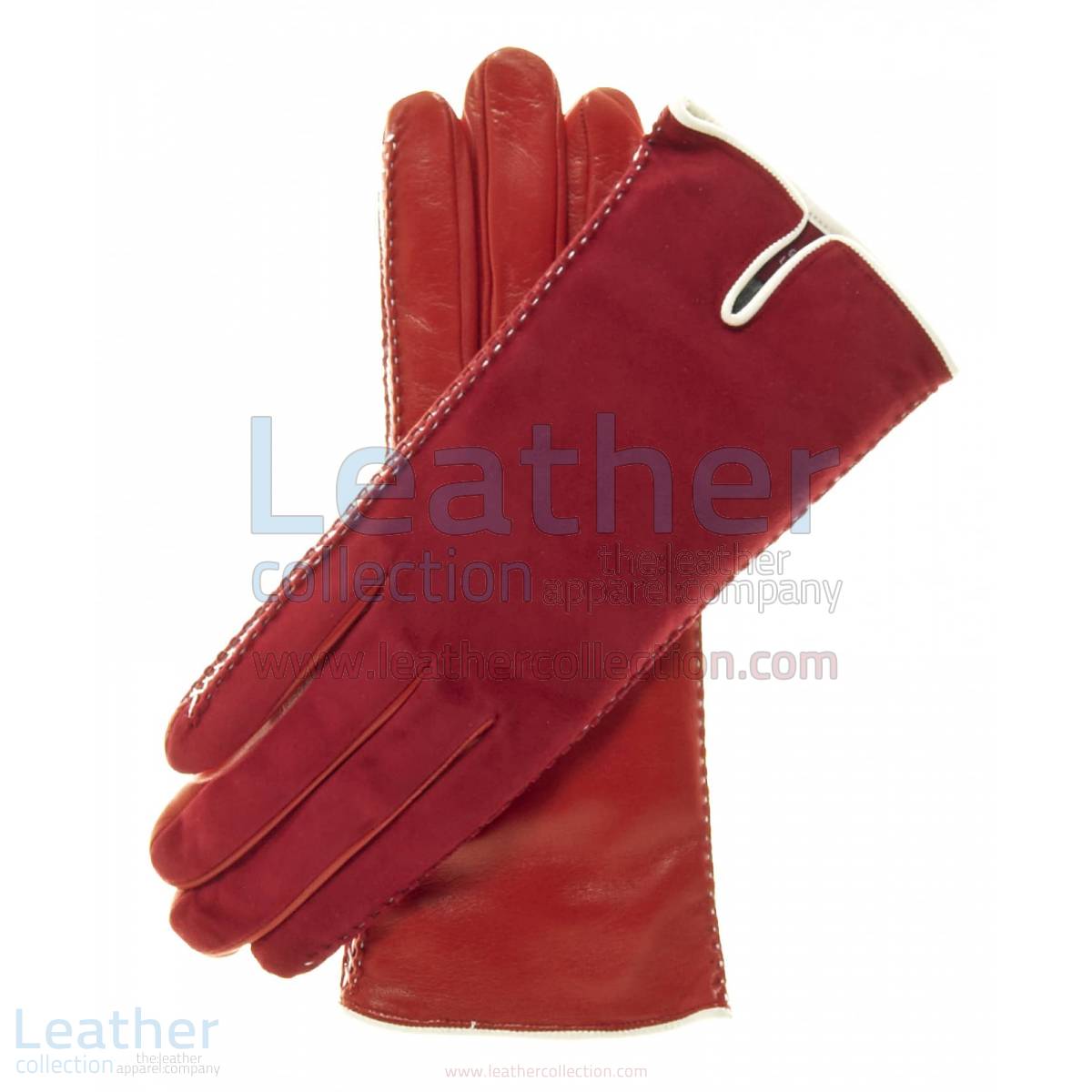 Red Suede Ladies Lambskin Gloves –  Gloves