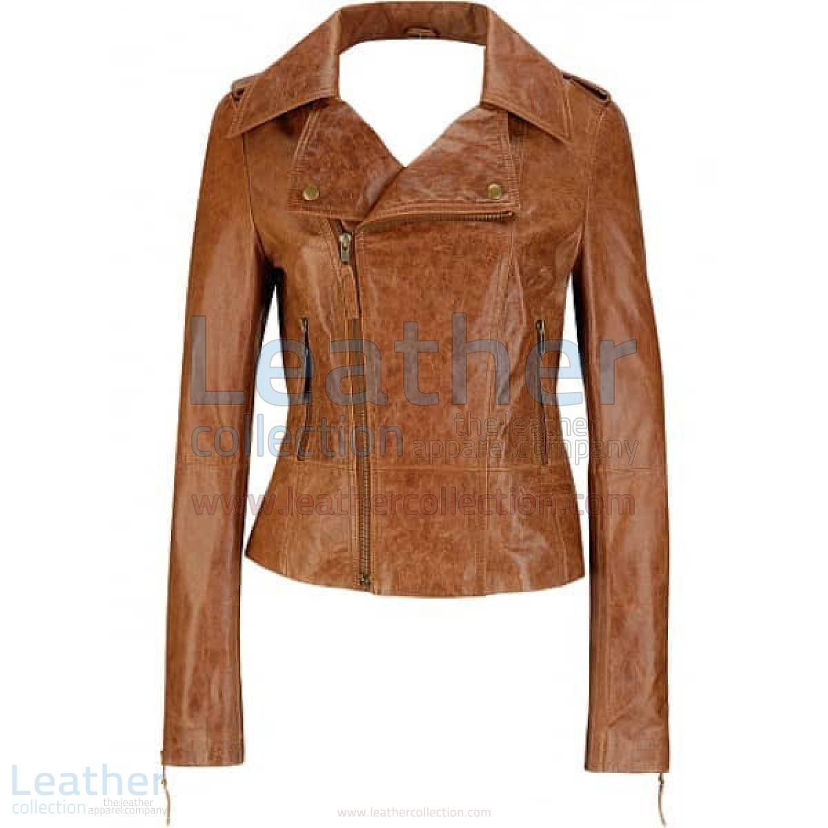 Short Body Distressed Leather Jacket –  Jacket