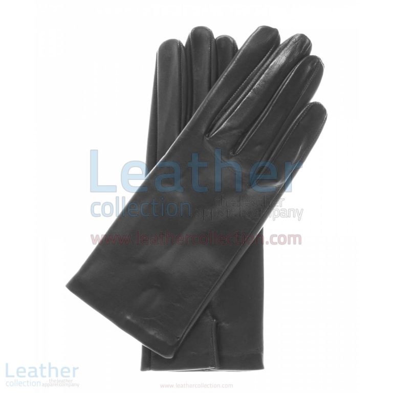 Silk Lined Fashion Black Leather Gloves Women –  Gloves
