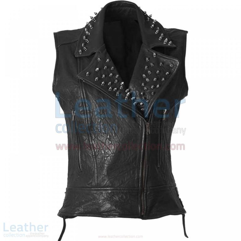 Spiked Fashion Leather Vest –  Vest