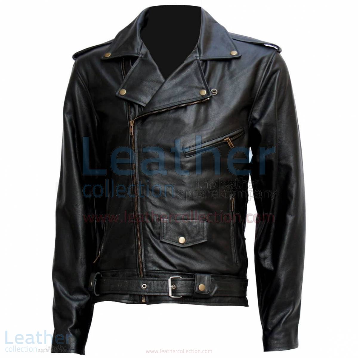 Terminator ” Arnold ” Biker Leather Jacket –  Jacket