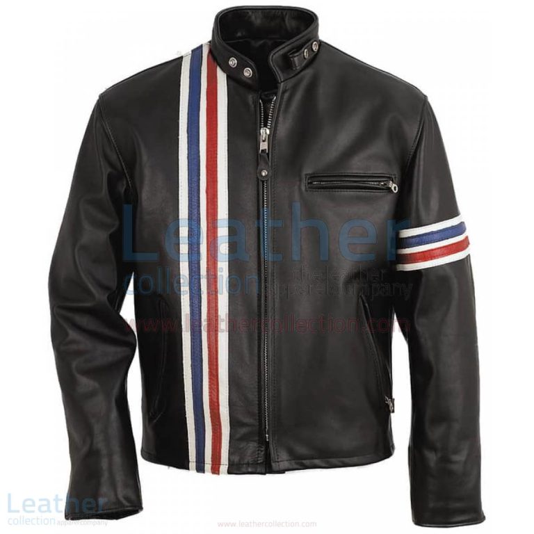 Vertical Strips Biker Fashion Leather Jacket –  Jacket