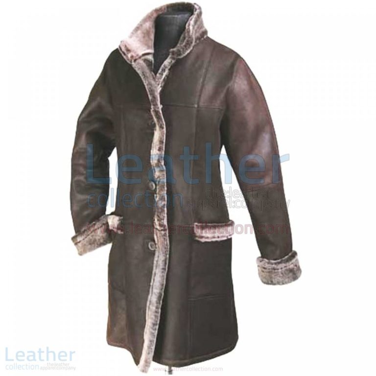 Women Long Leather Coat With Fur Lining –  Coat