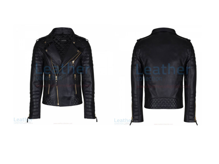 BLACK QUILTED LEATHER JACKET MENS