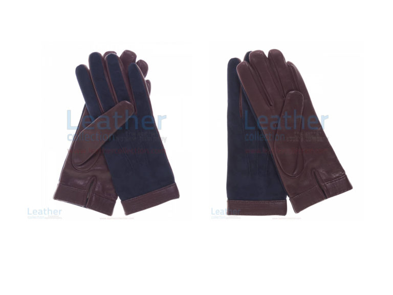 LADIES BLUE SUEDE AND LAMBSKIN GLOVES