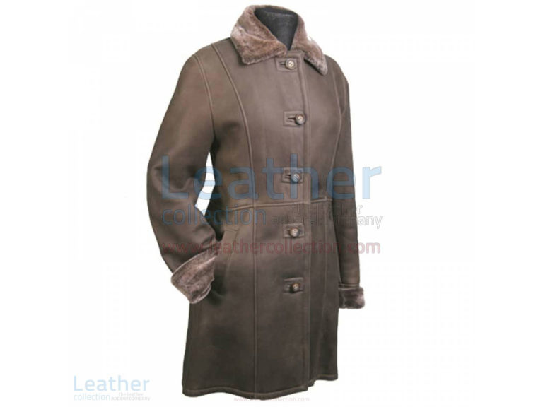 Long Leather Fur lined Coat