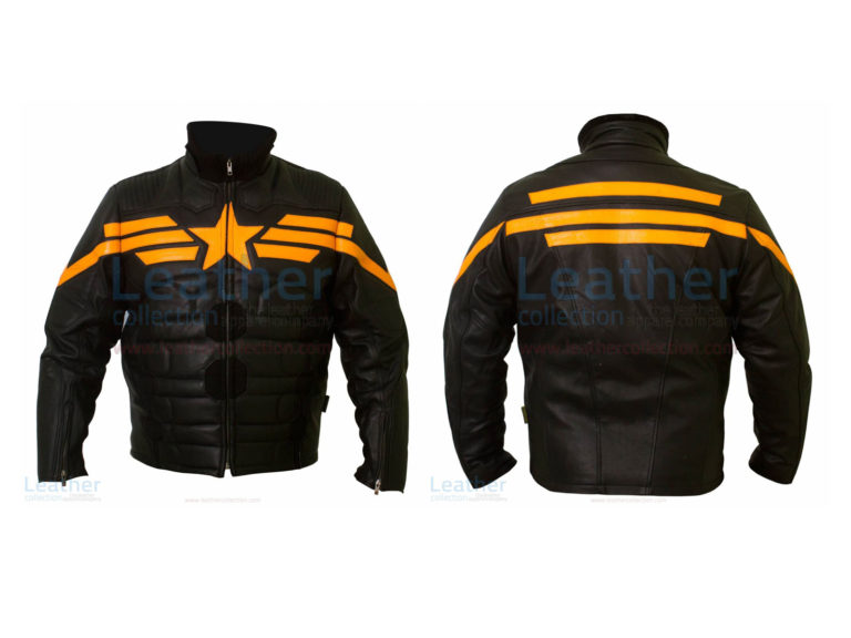 Captain America Black Biker Leather Jacket