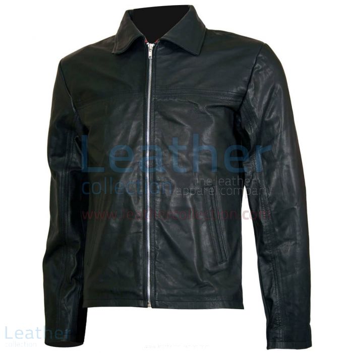 Layer Cake Biker Leather Jacket front view