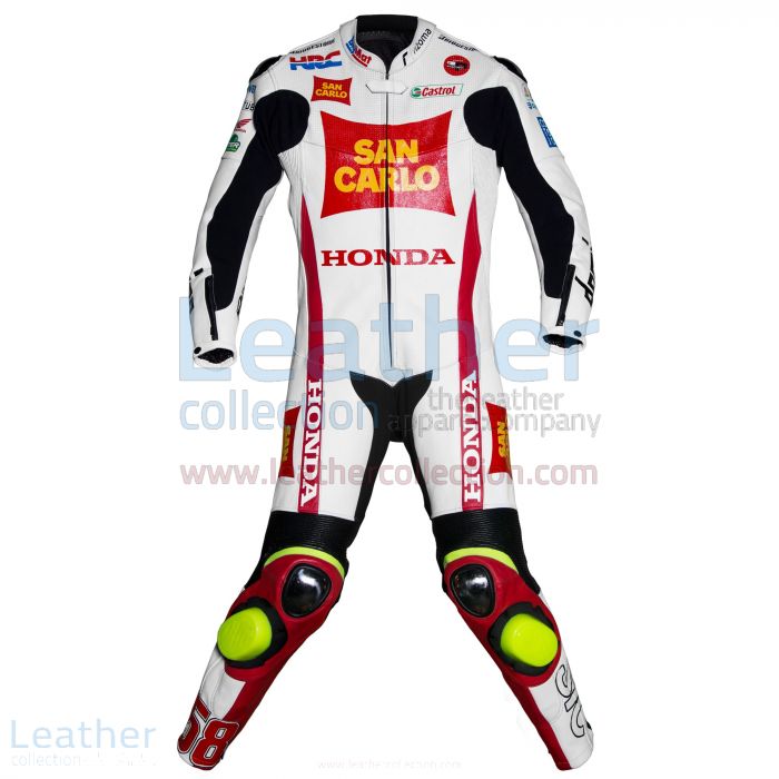 Marco Simoncelli Honda 2011 Leathers front view