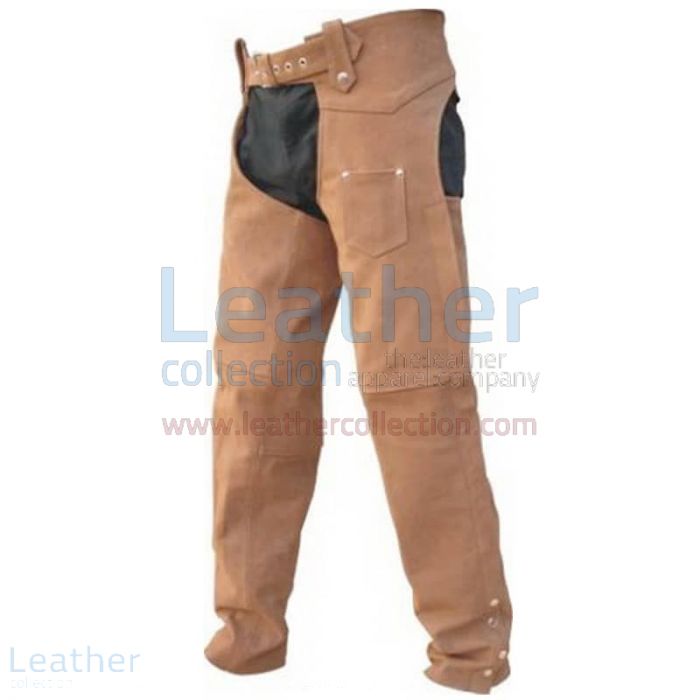Men's Leather Riding Braided Chaps front view